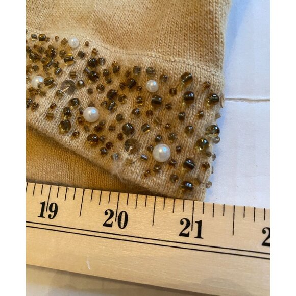 INC NWT Womens Gold Beaded Open Cardigan Sweater 1X Quiet Luxury Glam Party Y2K - Picture 9 of 11